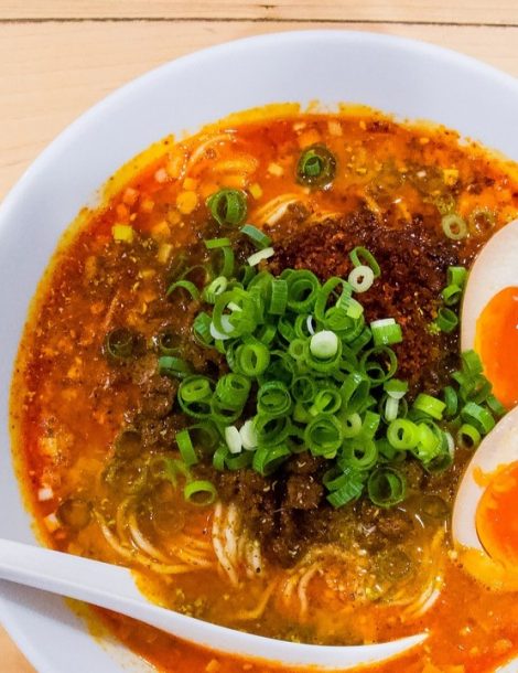 Spicy ramen with poached egg