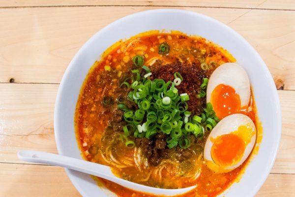 Spicy ramen with poached egg